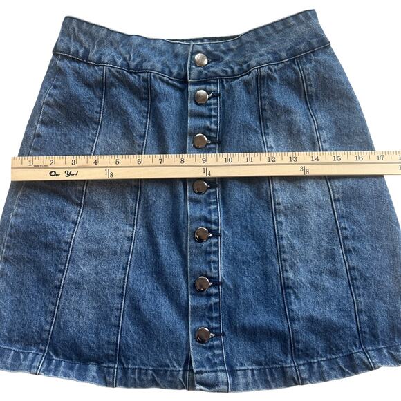 BDG Denim Jean Skirt Mini Size Small Buttons Up - Picture 8 of 12